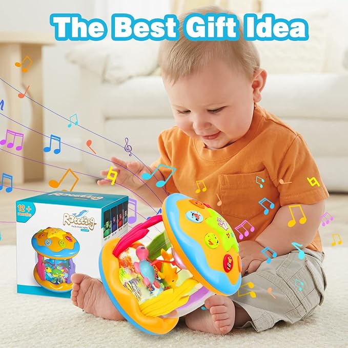 Baby Toys 6 to 12 Months - Musical Learning Infant Toys 12-18 Months - Babies Ocean Rotating Light Up Toy for Toddlers 1 2 3+ Years Old Boys Girls Baby Gifts