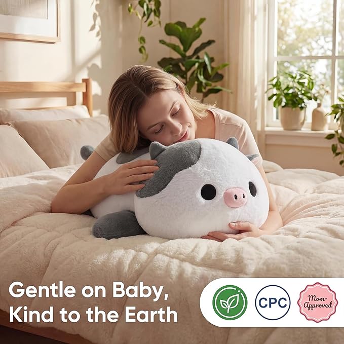 Mewaii Weighted Stuffed Animals 4.0 Lbs– Weighted Cow Plush, Weighted Cow Plush Animals for Kids, Cow Weighted Plushies, Birthday Gifts for Women, Girls and Males (23 inch)