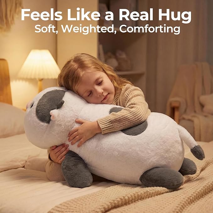 Mewaii Weighted Stuffed Animals 4.0 Lbs– Weighted Cow Plush, Weighted Cow Plush Animals for Kids, Cow Weighted Plushies, Birthday Gifts for Women, Girls and Males (23 inch)