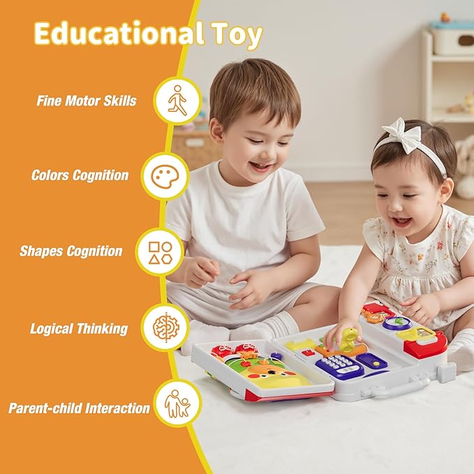 Montessori Busy Board for Toddlers 1-3 2-4，Musical Toy for 12-18 Month Age, Early Educational Learning Birthday for 1 Year Old Boys Girls