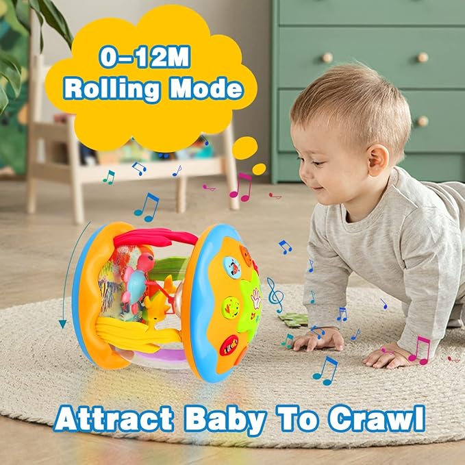 Baby Toys 6 to 12 Months - Musical Learning Infant Toys 12-18 Months - Babies Ocean Rotating Light Up Toy for Toddlers 1 2 3+ Years Old Boys Girls Baby Gifts