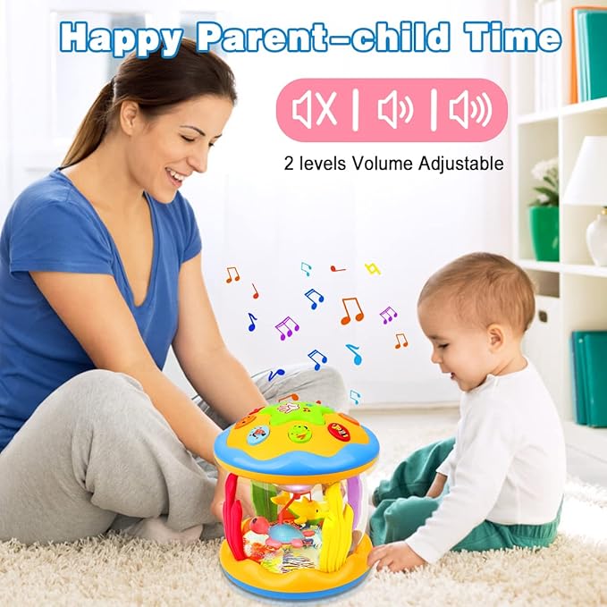 Baby Toys 6 to 12 Months - Musical Learning Infant Toys 12-18 Months - Babies Ocean Rotating Light Up Toy for Toddlers 1 2 3+ Years Old Boys Girls Baby Gifts