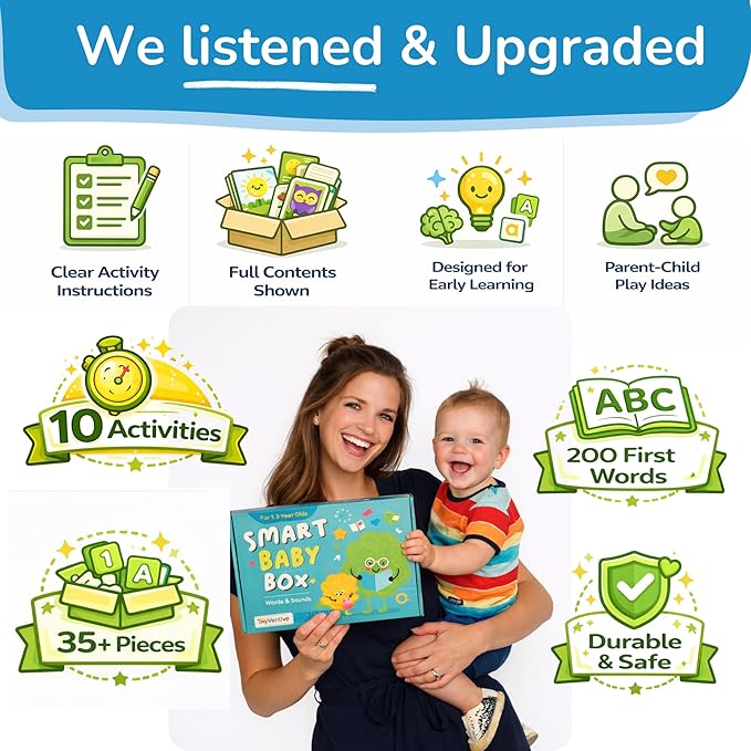 Toddler Learning Activities & Games,Board Books,Flash Cards,and Toys for Infant, 1,2 Year Old Boy & Birthday Gifts for Boys & Toddlers Aged 6,8,12,15,18+,24 Month Old and 1+,1-2,1-3 yr olds