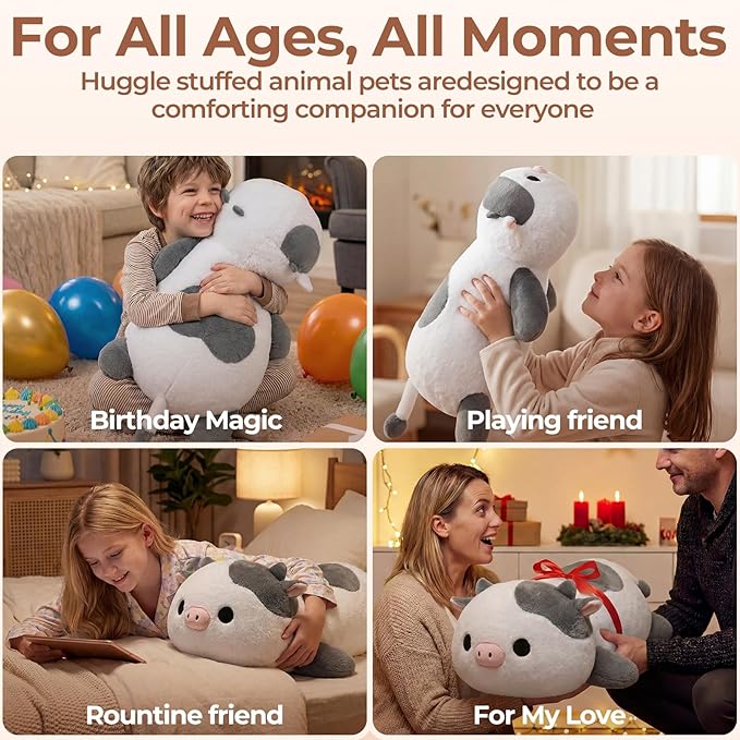 Mewaii Weighted Stuffed Animals 4.0 Lbs– Weighted Cow Plush, Weighted Cow Plush Animals for Kids, Cow Weighted Plushies, Birthday Gifts for Women, Girls and Males (23 inch)